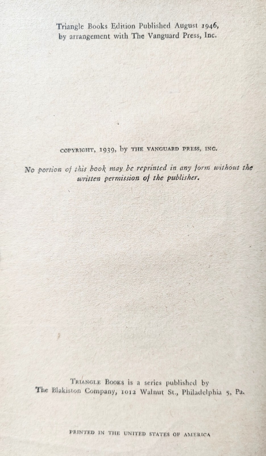 Millie’s Daughter – Donald Henderson Clarke – Triangle Books 1st Edition – 1946
