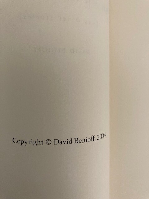 When the Nines Roll Over & Other Stories David Benioff (2004) Advance Proof/ARC