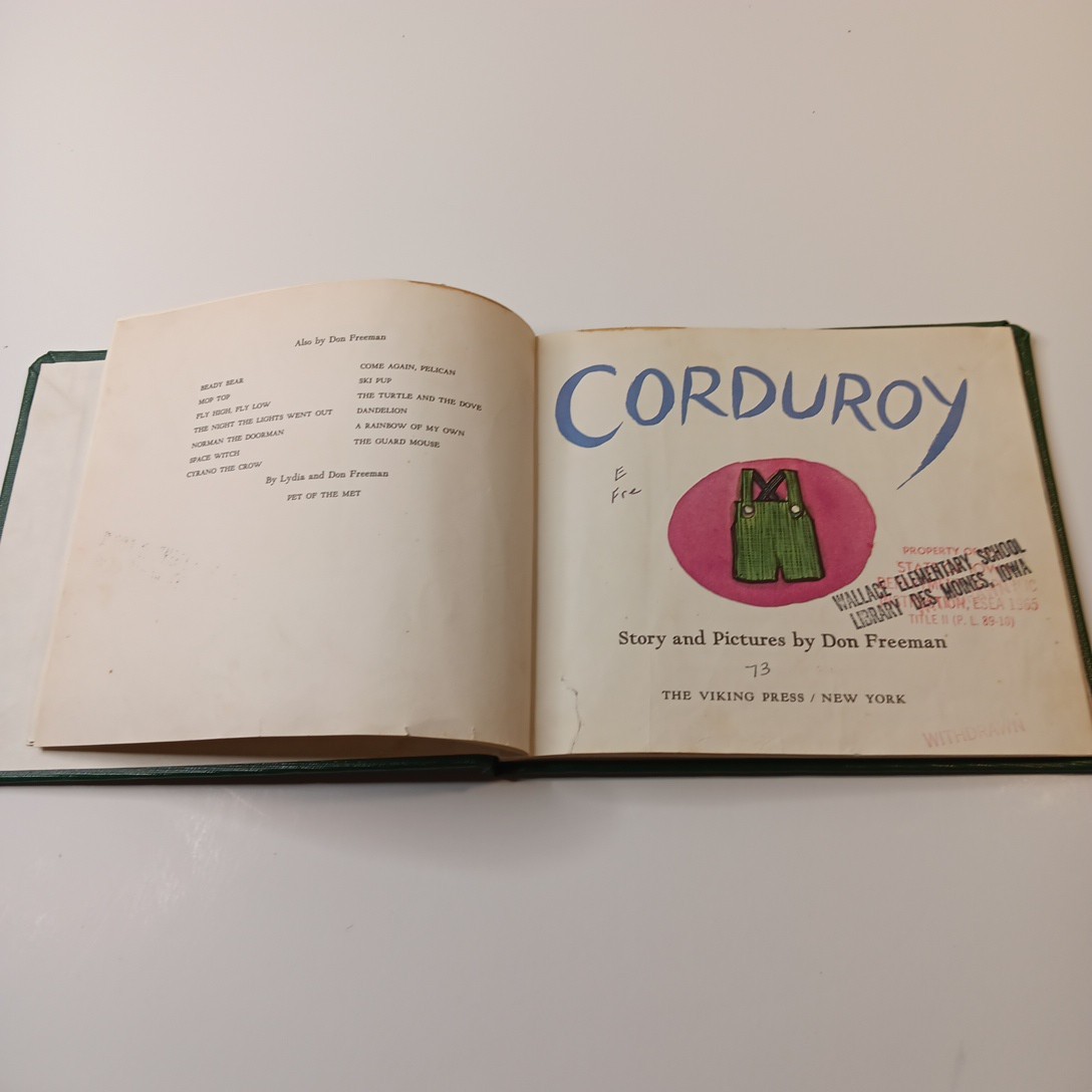 CORDUROY by Don Freeman HC (1968) 1st edition Second Printing Ex-Library