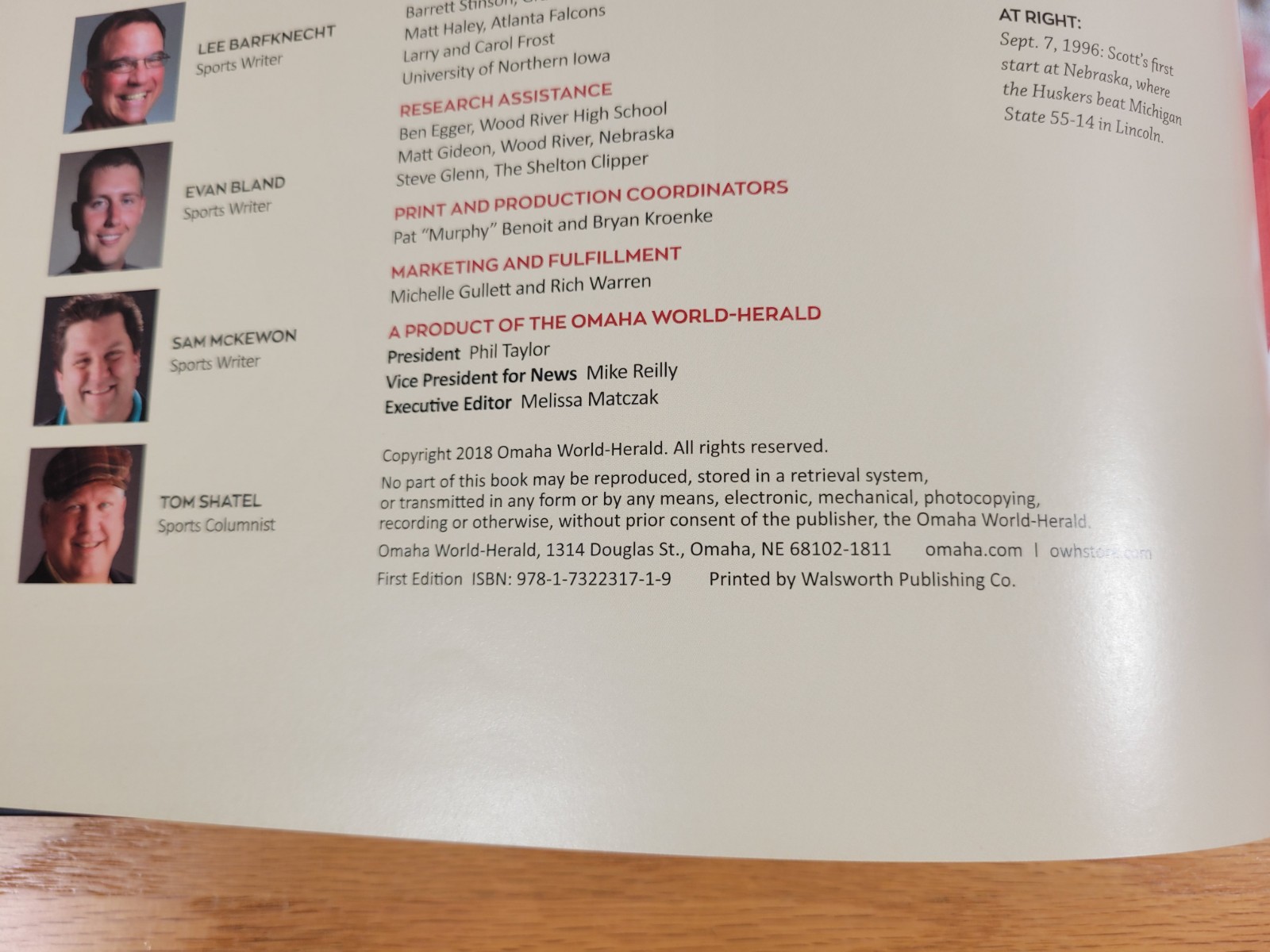 Nebraska Cornhuskers Hardcover Book Scott Frost : A Husker’s Journey Home (2018)