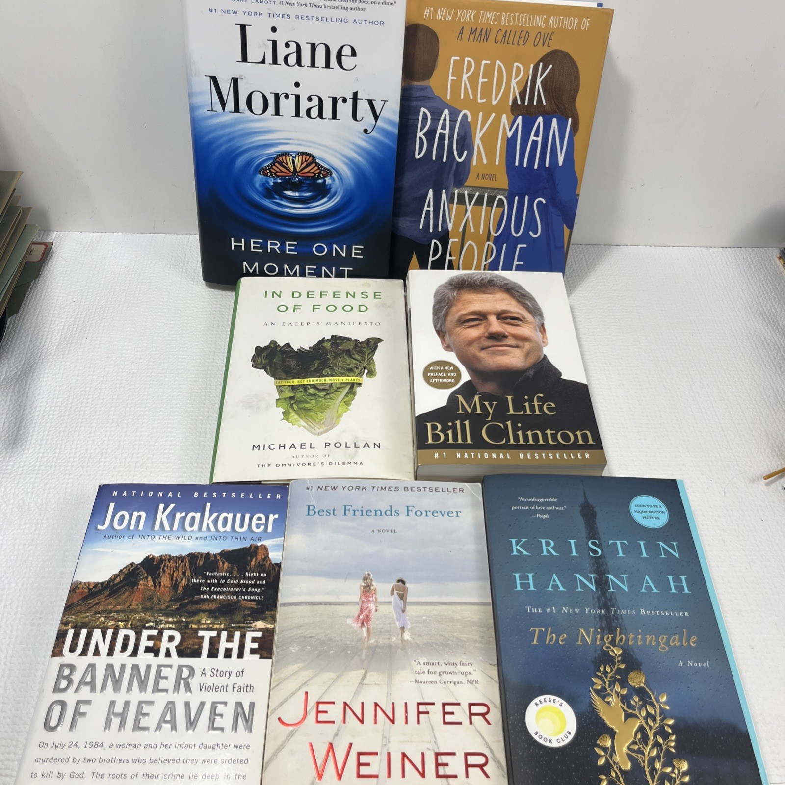 Lot of 7 New York Times NYT Bestsellers Books, Fiction Non-Fiction Mixed Genres