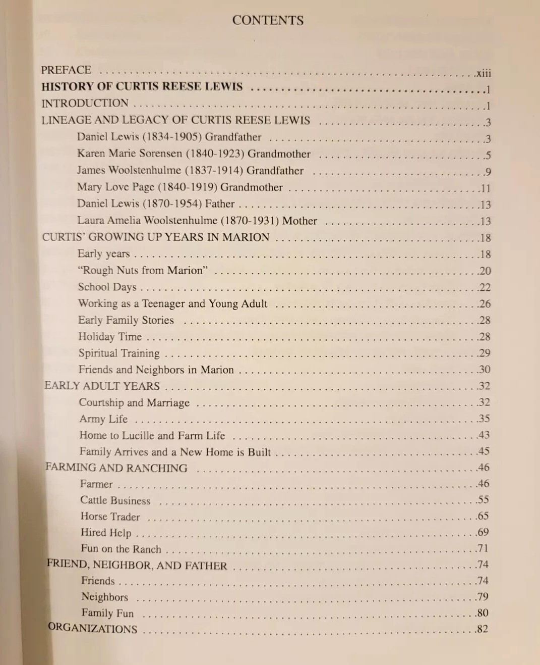 History Of Curtis Reese Lewis and Lucille Williams Lewis Genealogy, Coombs 1998