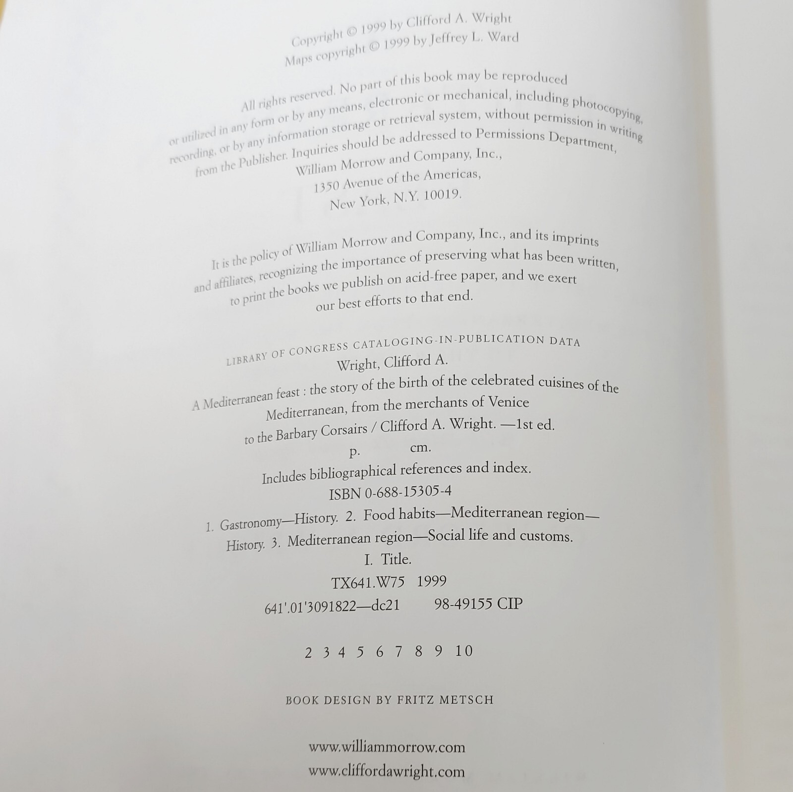 A Mediterranean Feast: Celebrated Cuisines Clifford Wright Cookbook
