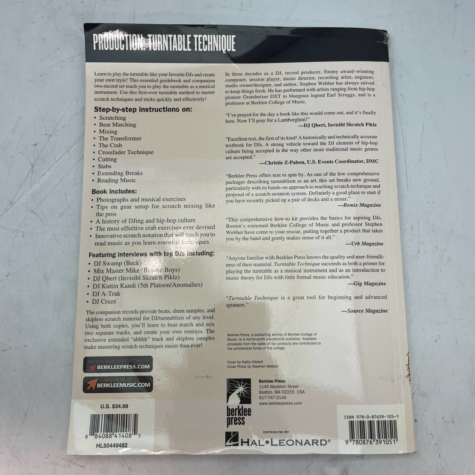 Stephen Webber Turntable Technique 2nd Edition Book w/ ONLY ONE 7″ Record VG+!