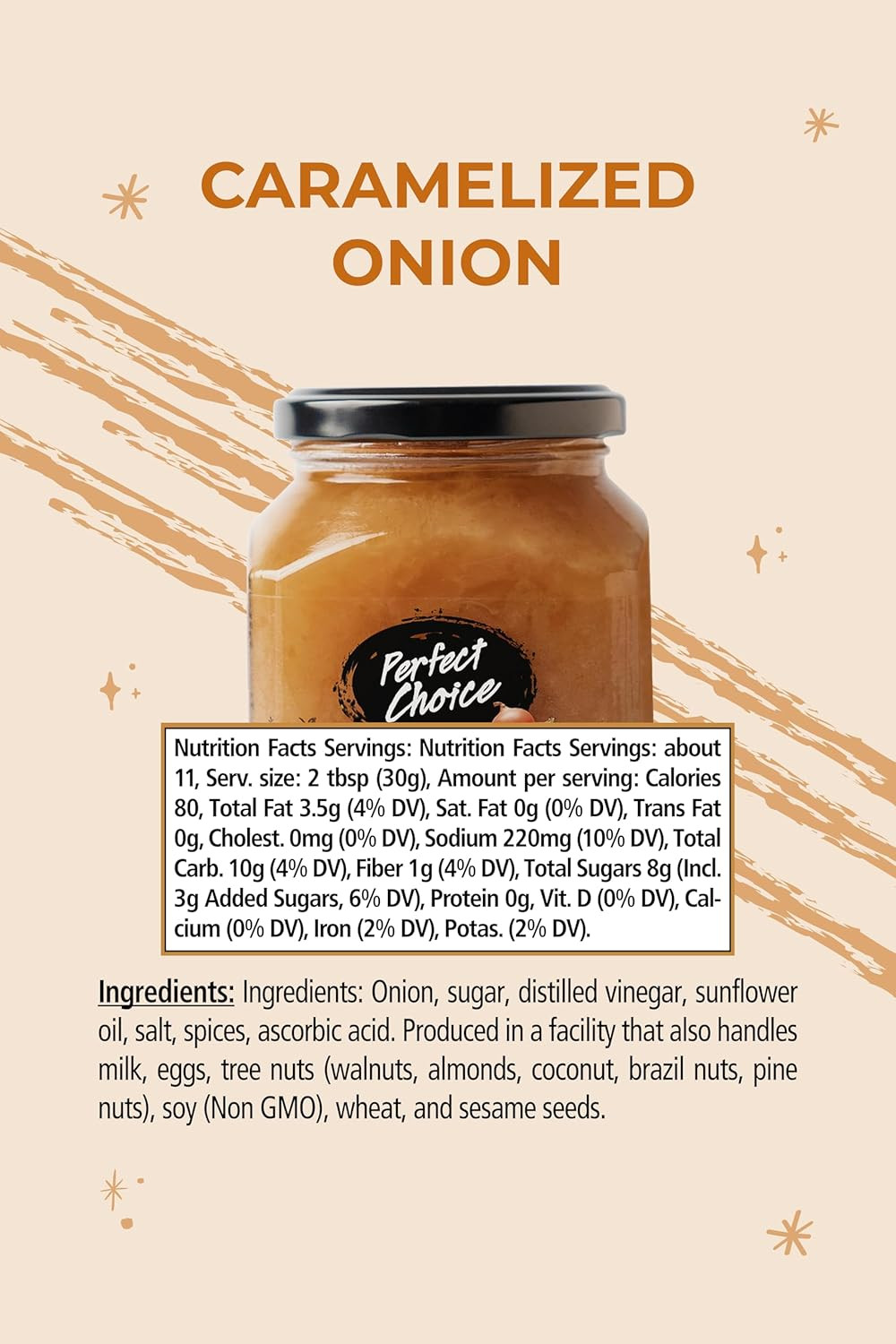Perfect Choice Caramelized Onion Spread, Ready to Eat, 11.3 Oz, 3 Pack