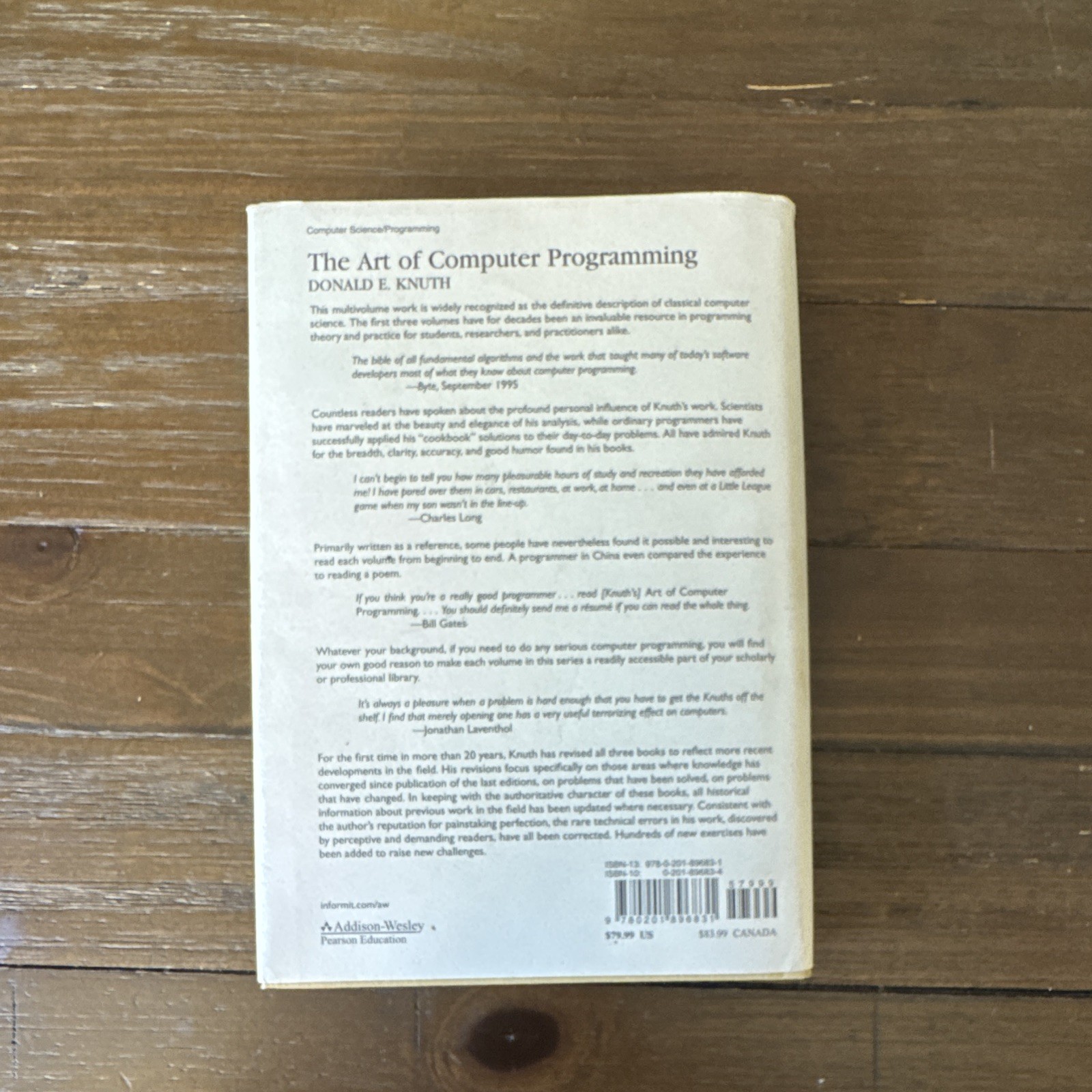 The Art of Computer Programming Vol 1 Fundamental Algorithms 3rd Rev Knuth PB