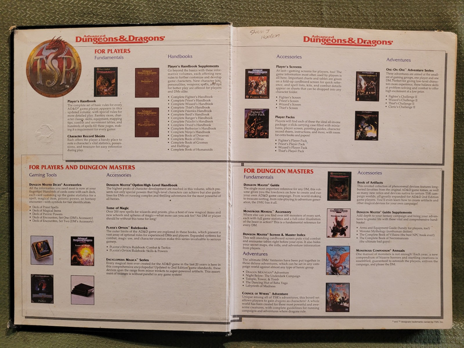 TSR 2160 AD&D Dungeon Master Guide 2E First Printing Hardcover