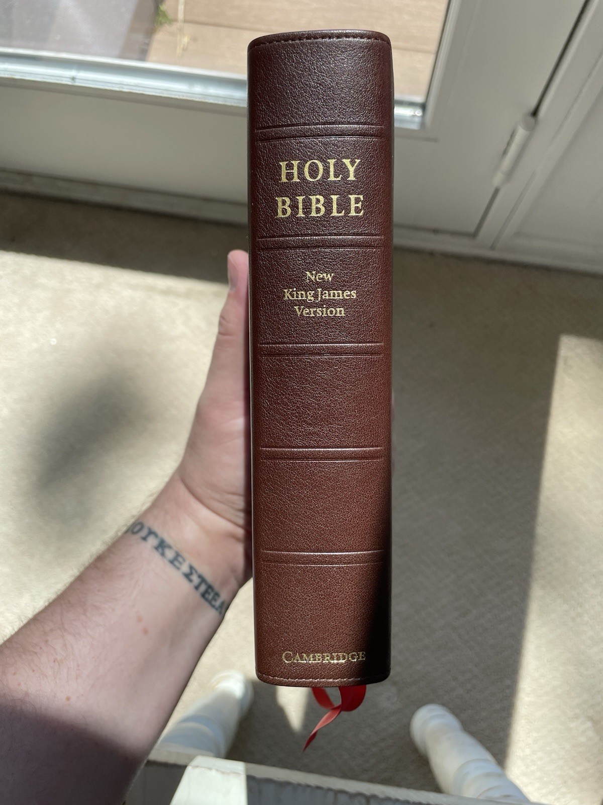 Rare Cambridge NKJV Clarion Bible Pilot Binding, Brown Edge-Lined Calfskin!
