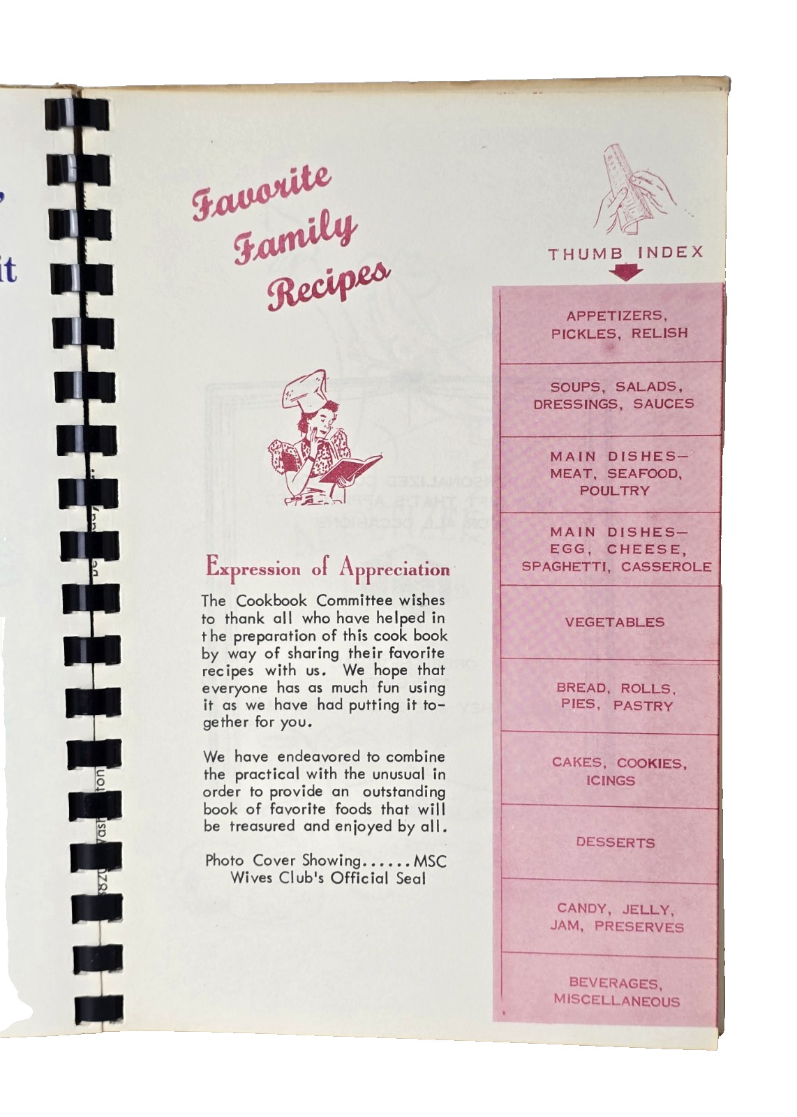 1975 Navy Medical Service Coprs Wives Club Cookbook Washington DC 62 Pages