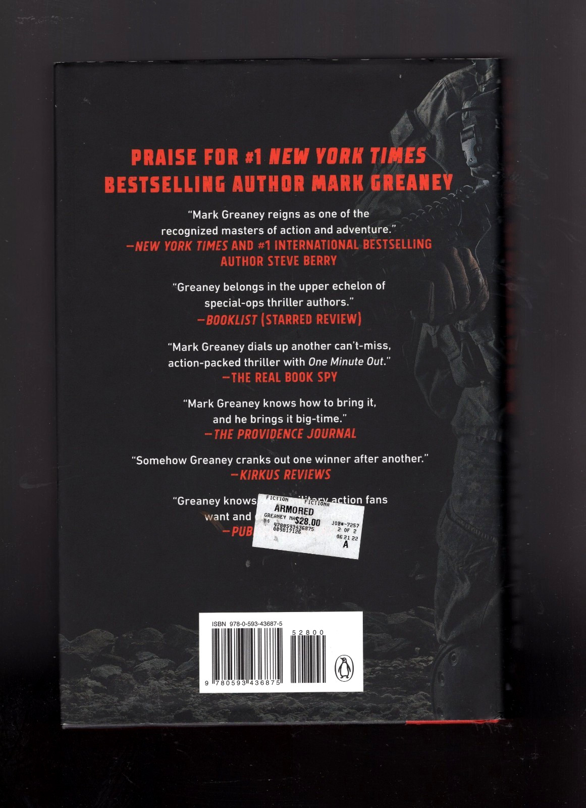 Armored – Mark Greaney HC/DJ Unread 1st Ed 1st Printing One of his best books