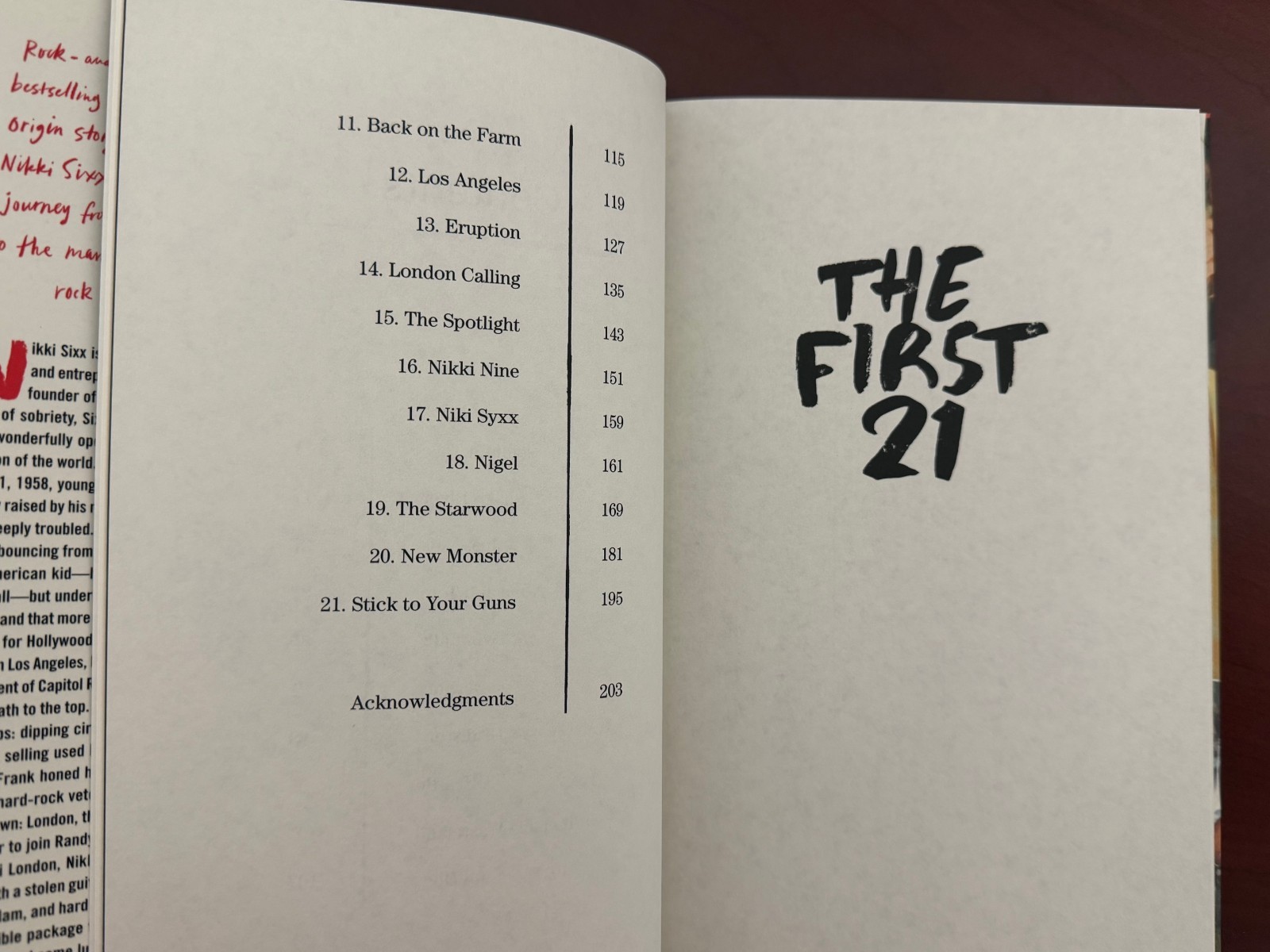 Nikki Sixx The First 21 *Signed Autograph* 2021 HC/WJ 1st Ed 1st Printing