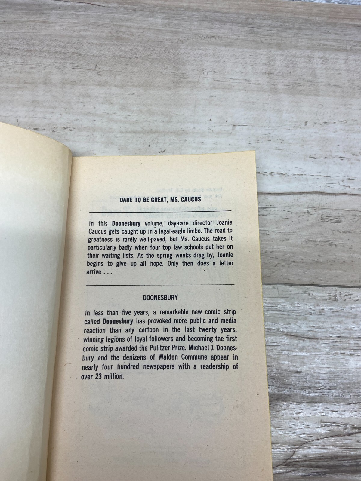 Vtg 1976 Dare To Be Great Ms. Caucus A Doonesbury Book By G.B. Trudeau
