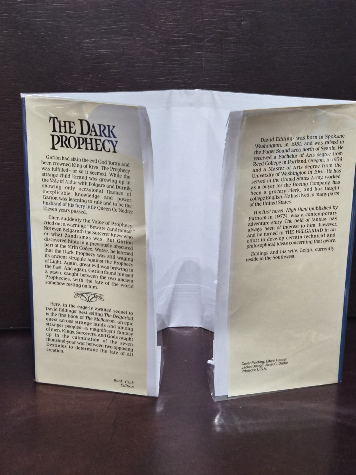David Eddings GUARDIAN OF THE WEST Malloreon 1 1987 Del Rey BCE HCDJ VG Mylar