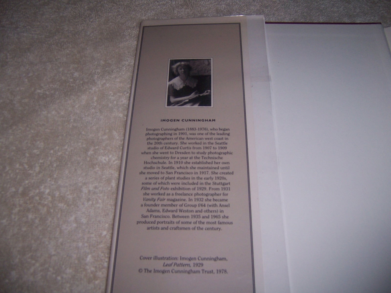 Imogen Cunningham Selected texts and bibliography Amy Rule hc/dj
