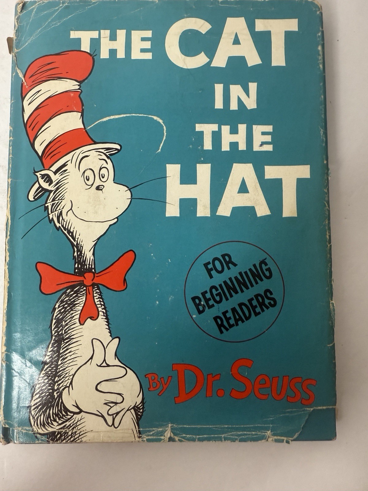 VTG 70s Dr Suess 1st Edition Books Lot of 7 with 1975 Cat in the Hat Plush Toy