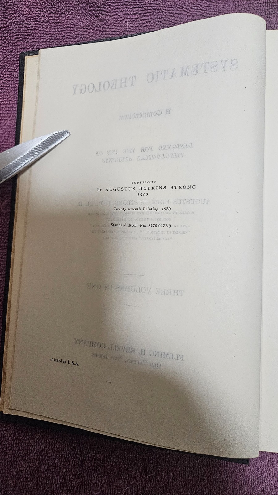 ‡ ✝️ Systematic Theology by Strong • 1970 27th Print HC • 3 Volumes in 1