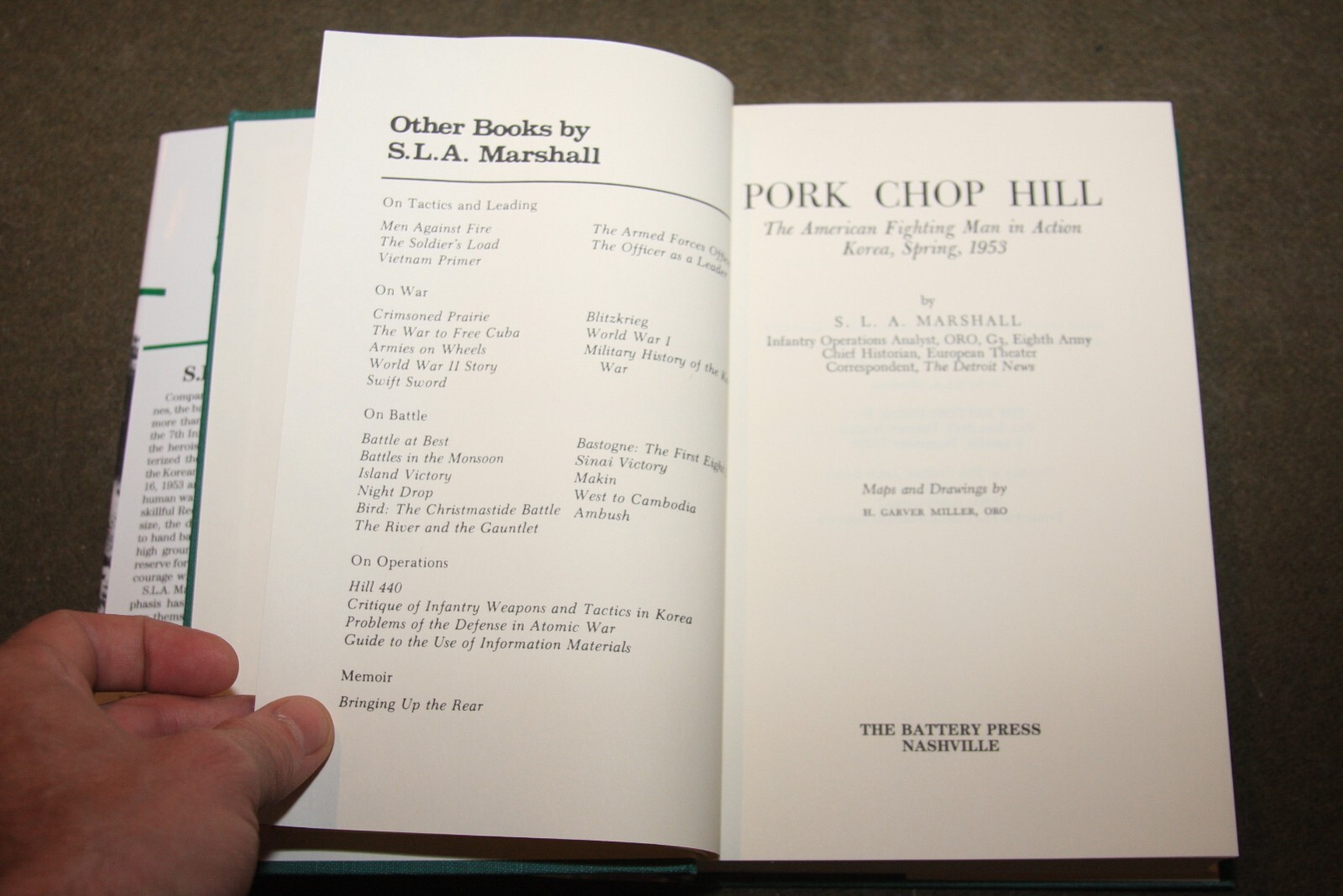 Pork Chop Hill by S.L.A. Marshall 1986 HC Battery Press