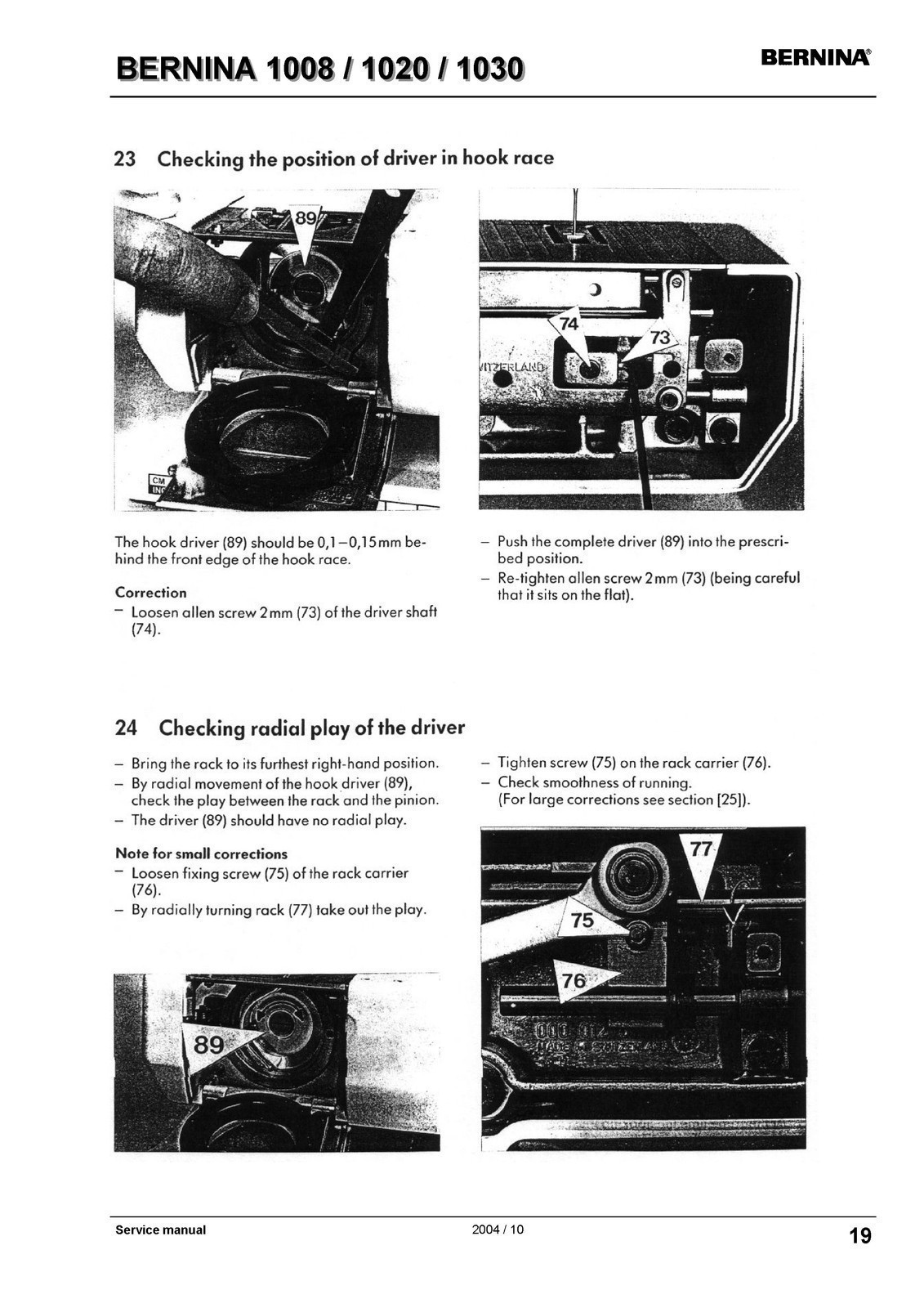 BERNINA 1008 1020 1030 Service Manual – RUGGED WIRE CLOSURE – PROTECTIVE COVERS