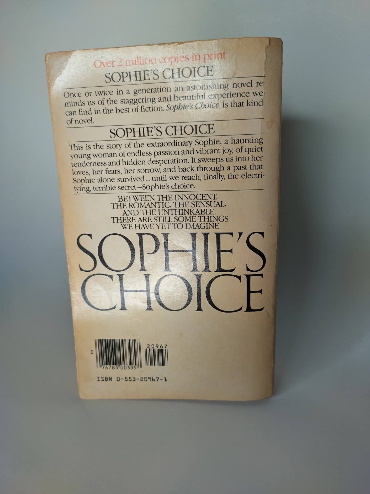 William Styron – Sophie’s Choice – Paperback Film/TV Adaptation