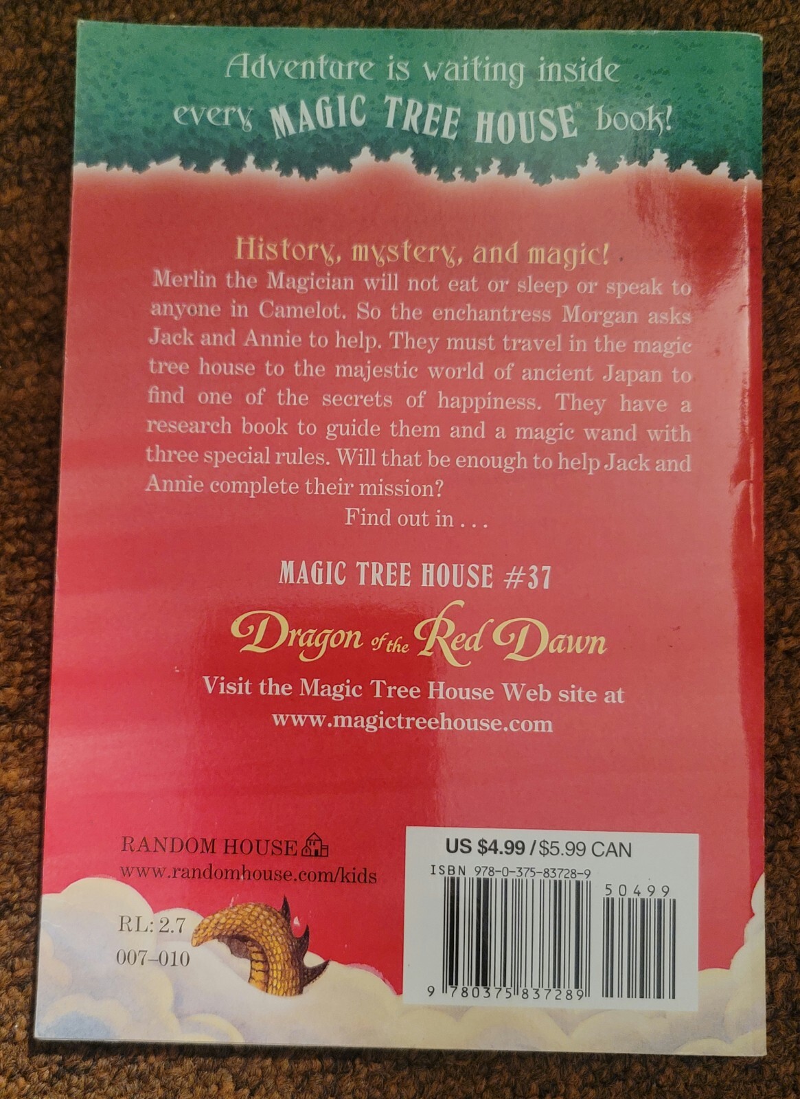 Dragon of the Red Dawn Magic Tree House Paperback New Book