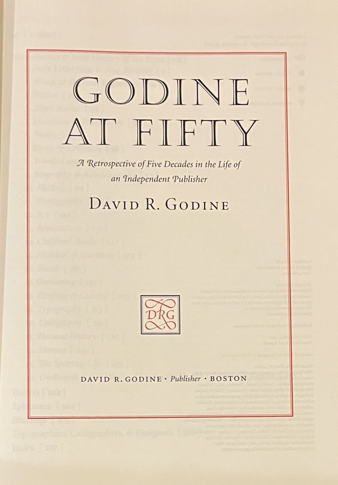 GODINE AT FIFTY-Retrospective of 5 Decades-Independent Publisher-SUPERB 1st HC!