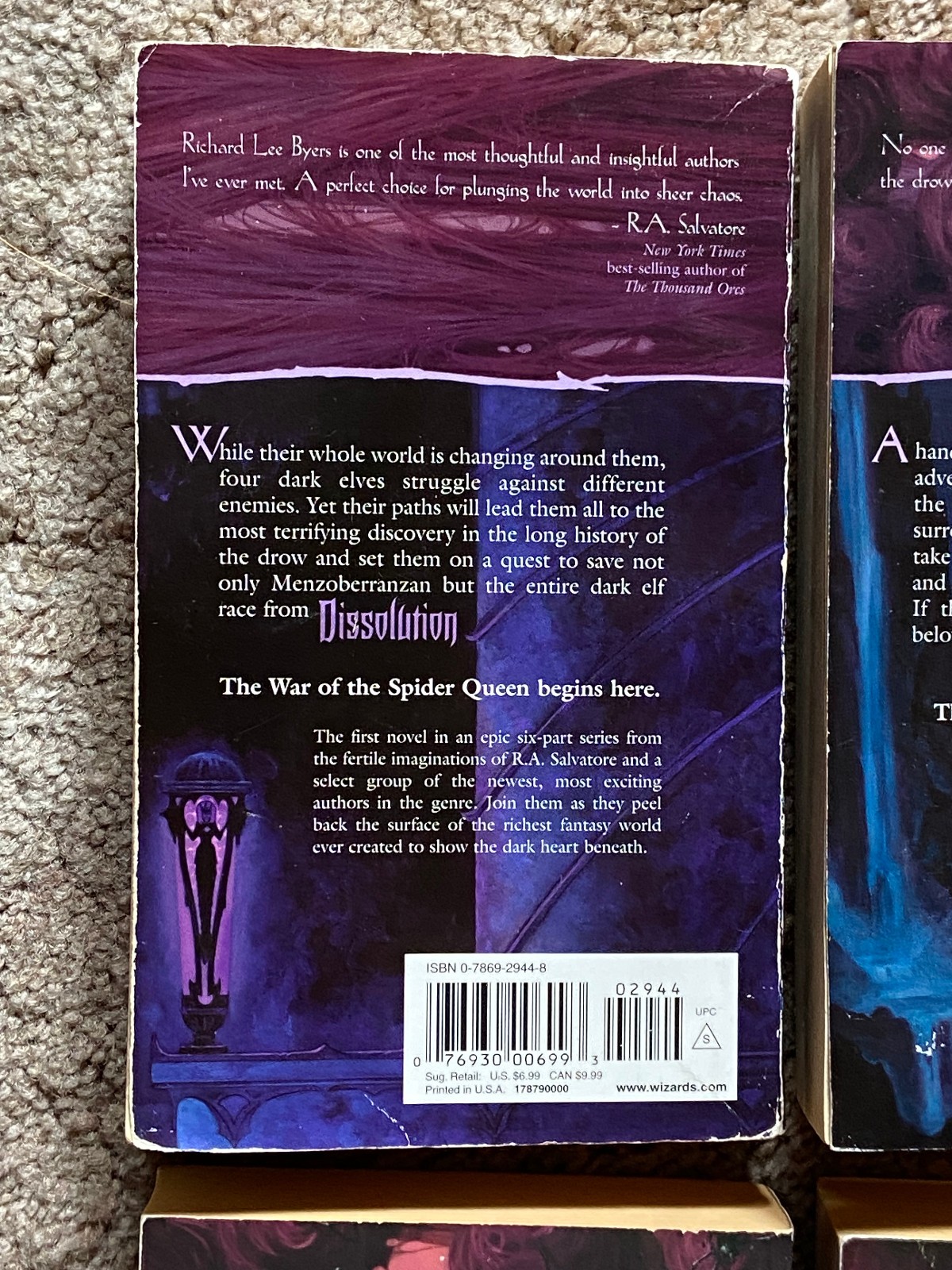FORGOTTEN REALMS War of The Spider Queen #1-4, 4 book lot R.A. Salvatore PB