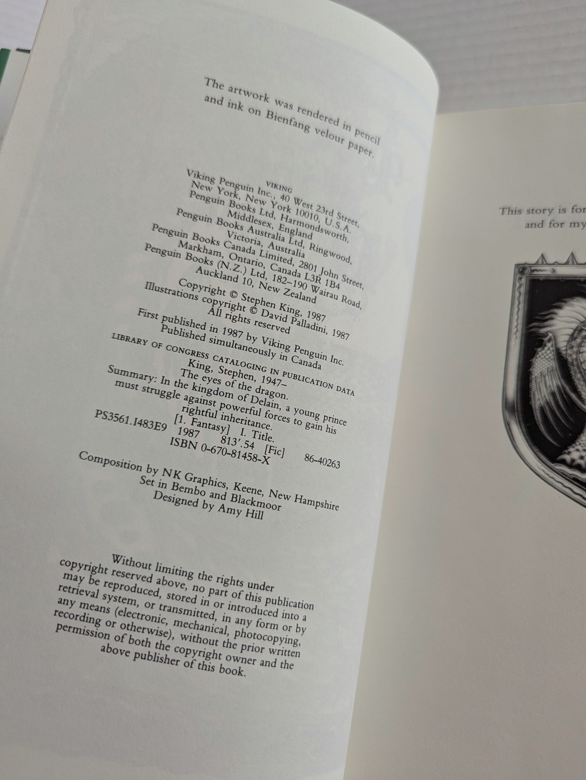 Stephen King – The Eyes Of The Dragon Hardcover Book First Edition ? Vintage