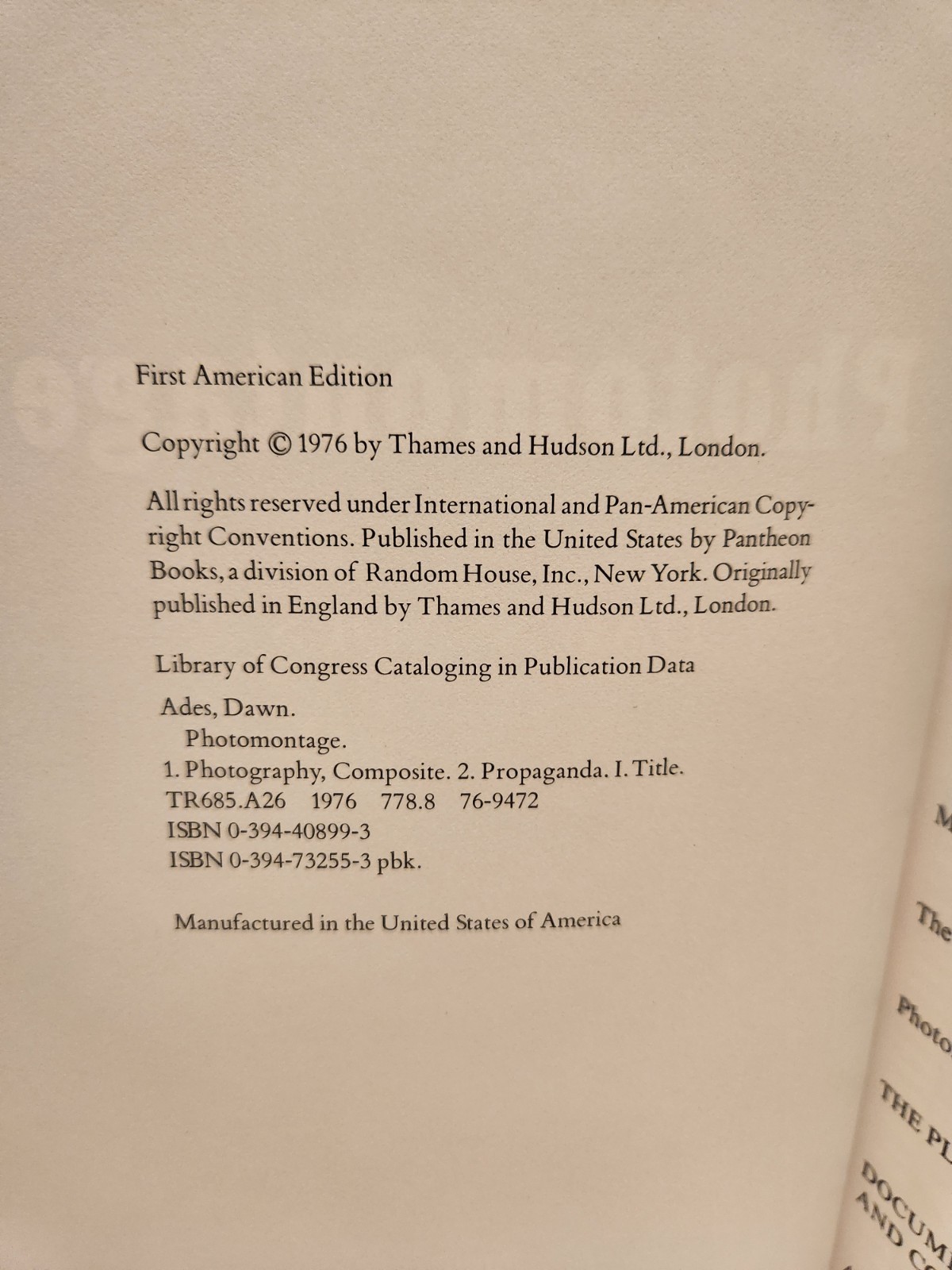 Photomontage Dawn Ades 1976 First American Edition Rare Hardcover DJ Pantheon