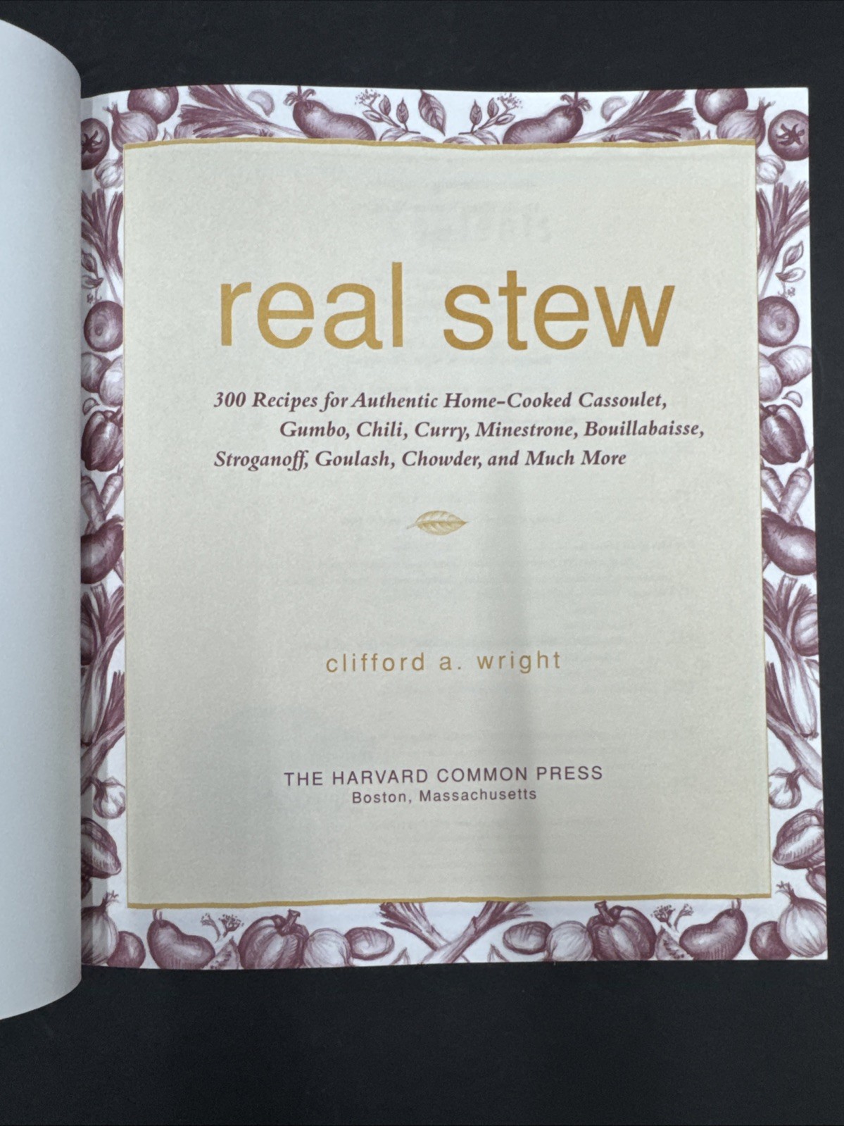 Real Stew Authentic Home-Cooked by Clifford Wright (2002 Hardcover Cookbook)