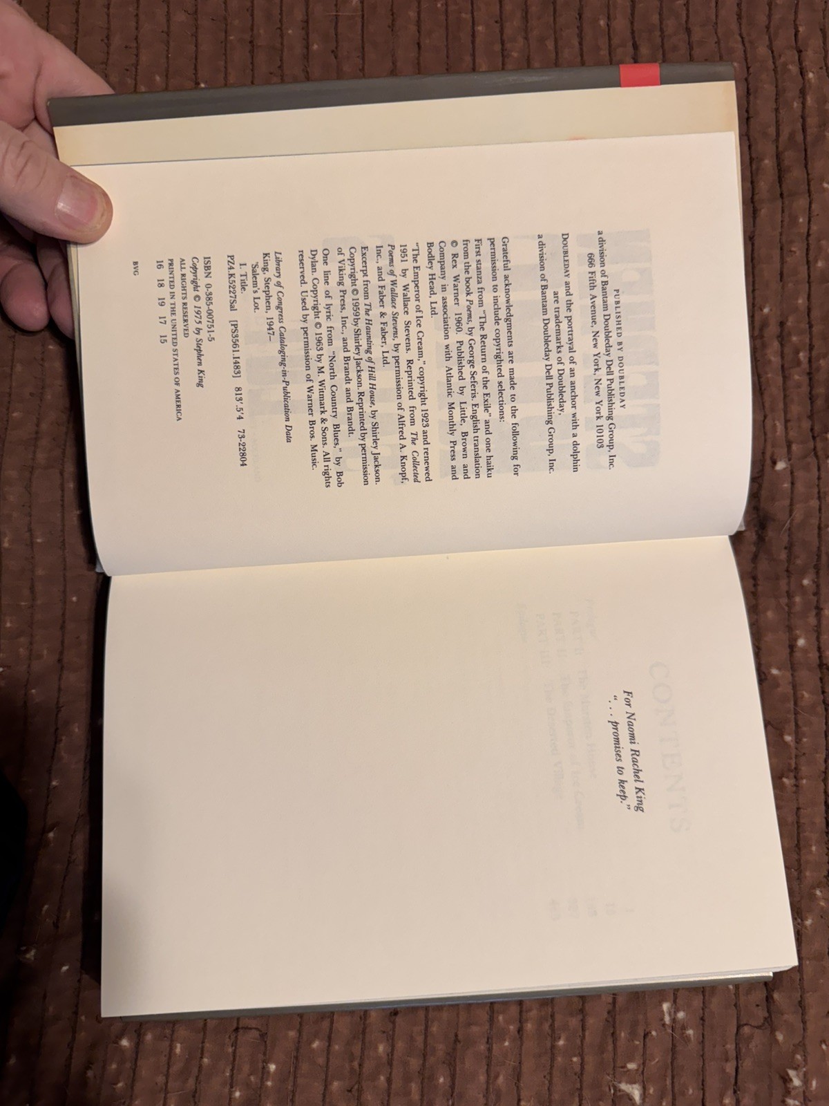 Salem’s Lot 1st Edition HC Stephen King Excellent Condition!