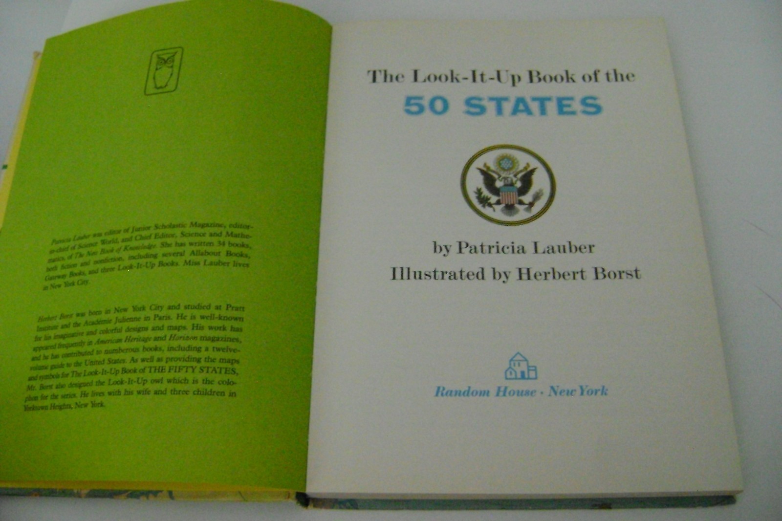 1967 The Look-It-Up Book of the 50 States, Lauber, Vintage Geography Book
