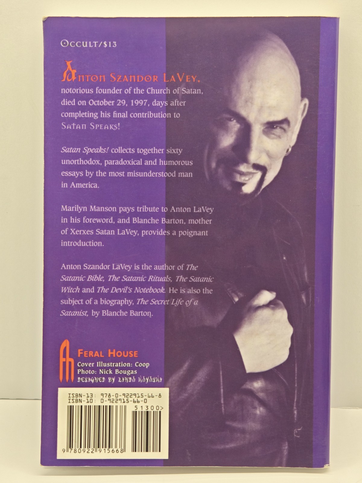 Satan Speaks! by Anton Szandor LaVey (1998, Trade Paperback)