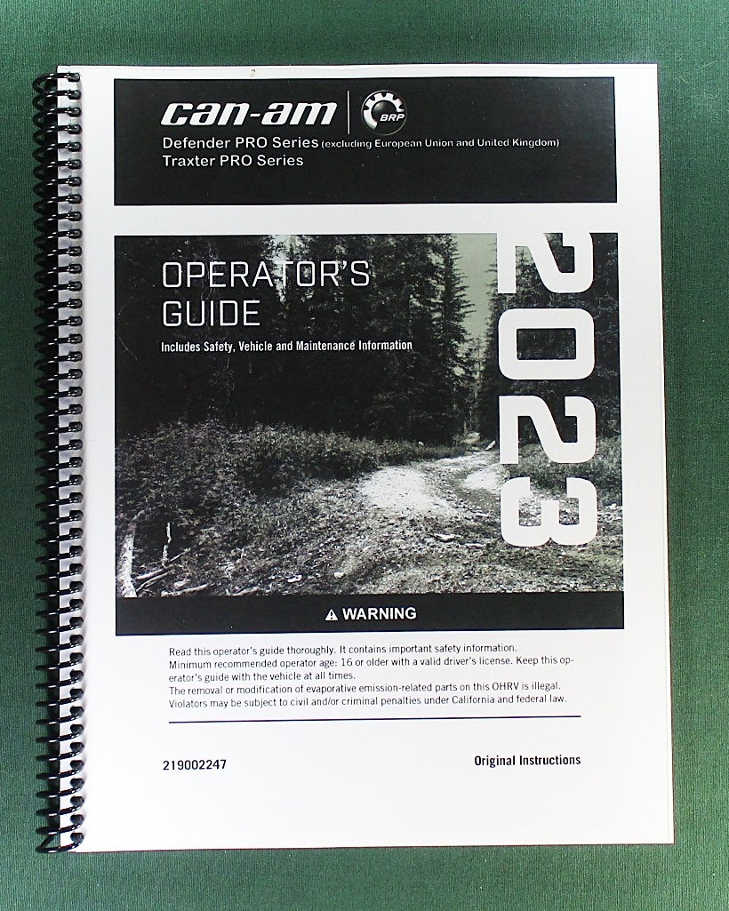 2023 Can-Am Traxter DPS HD10 Owner’s Manual: 234 Pages & Protective Covers