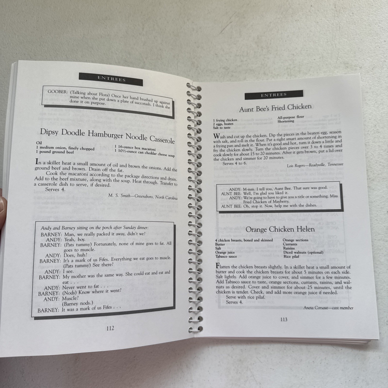 Aunt Bee’s Mayberry Cookbook Spiral Bound by Ken Beck and Jim Clark