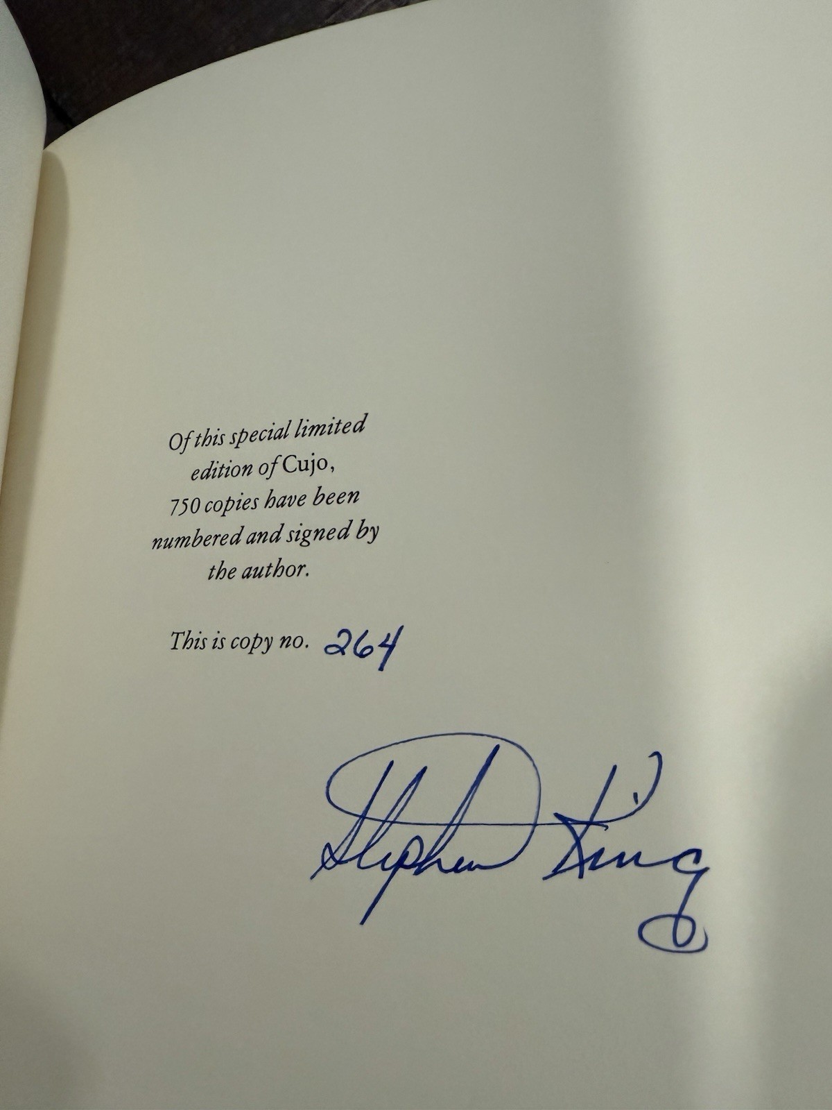 Cujo Signed Limited Stephen King