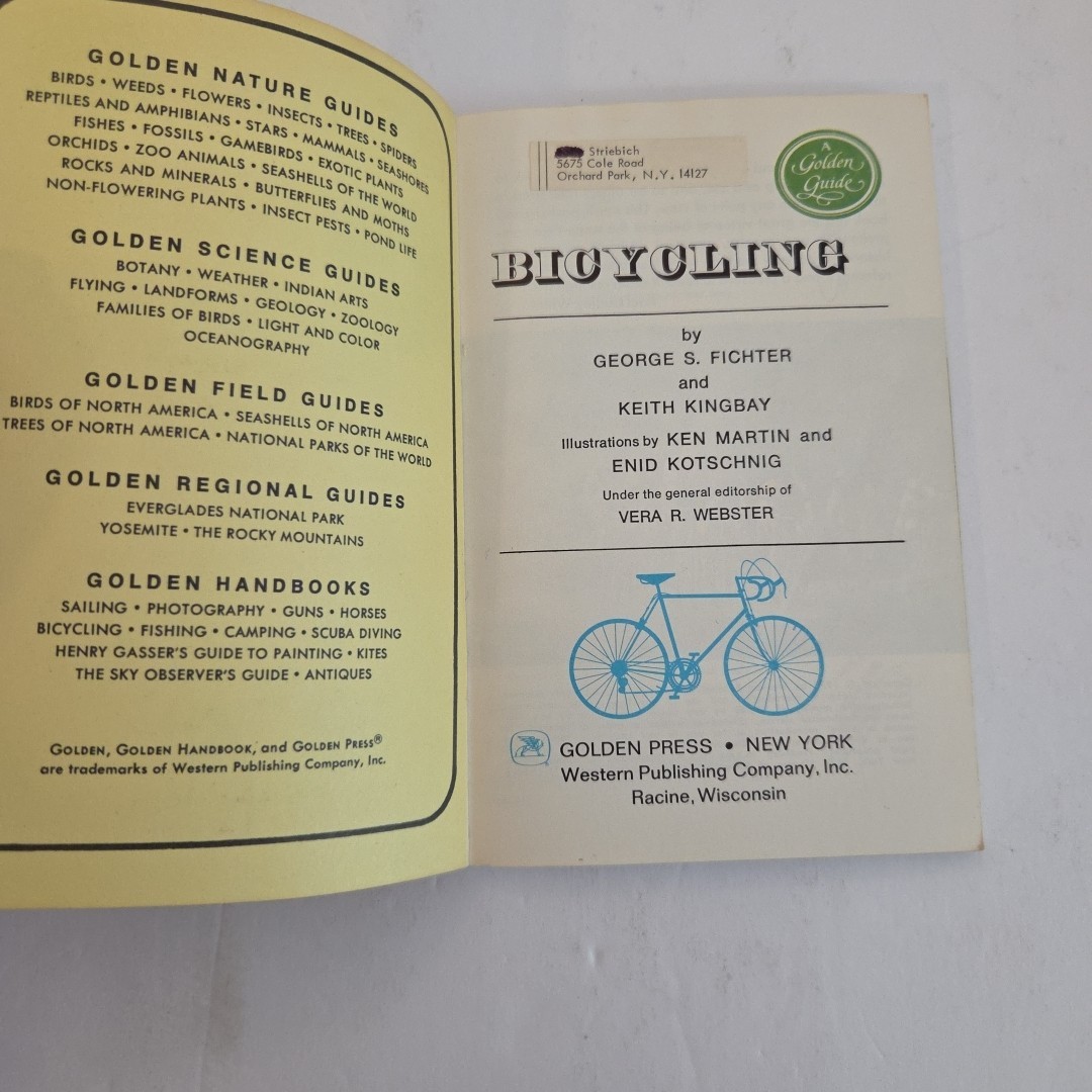 Bicycling: A Golden Guide Book PB ~1972 Small Golden Press 🚲 1st Print