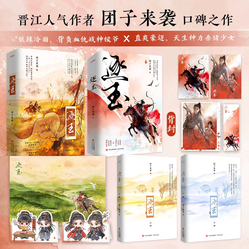 Zhu Yu Original Novel Books Love Story w/Poster Bookmark 逐玉 团子来袭著 张凌赫 田曦薇