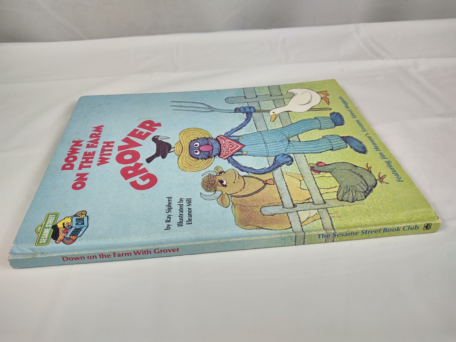 Vtg 1980 Down On The Farm With Grover Book Sesame Street Book Club Golden CTW