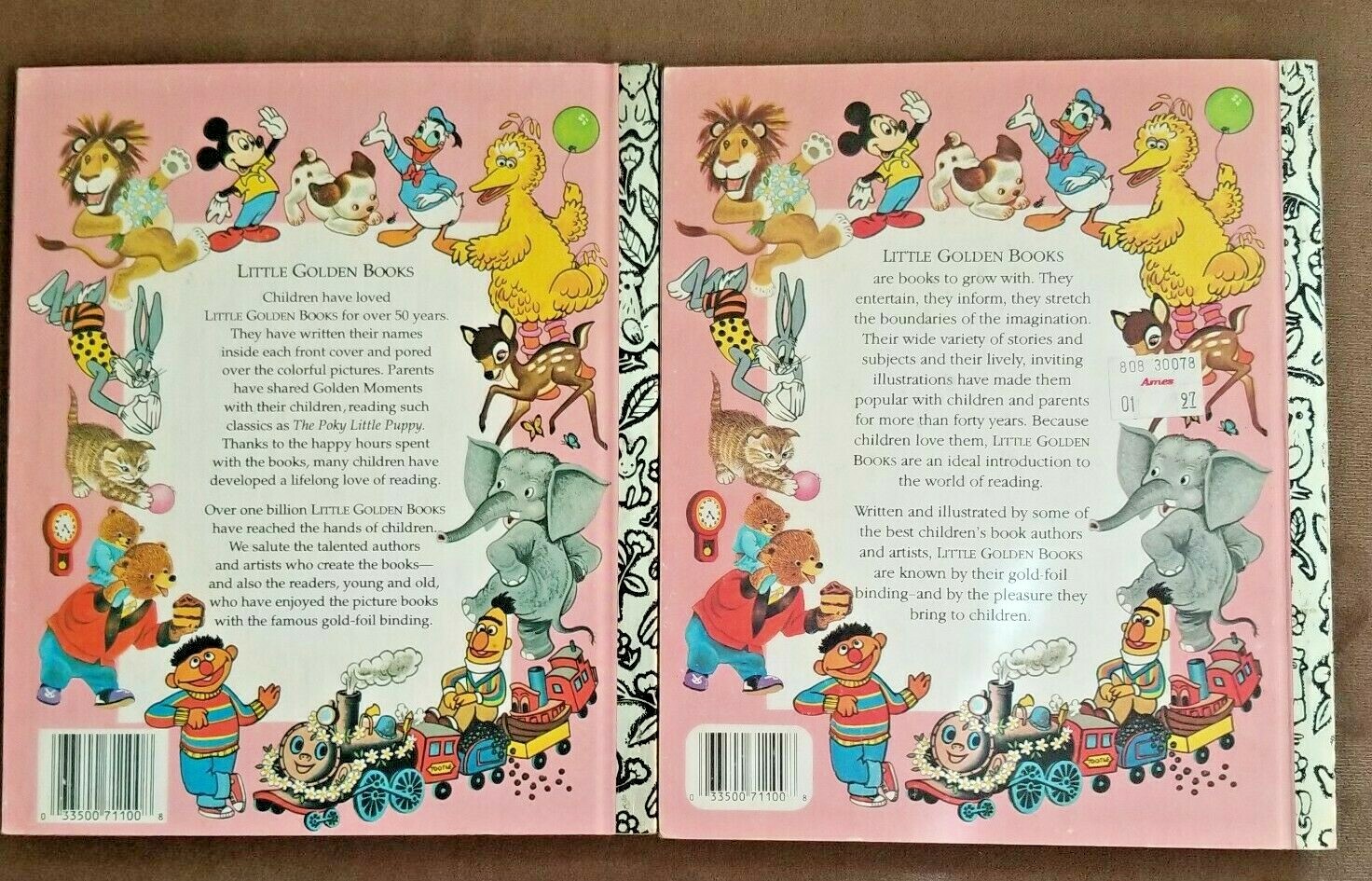 Lot of 5 Walt Disney’s Little Golden Books Vintage 1978-1991 Hardcover Ephemera