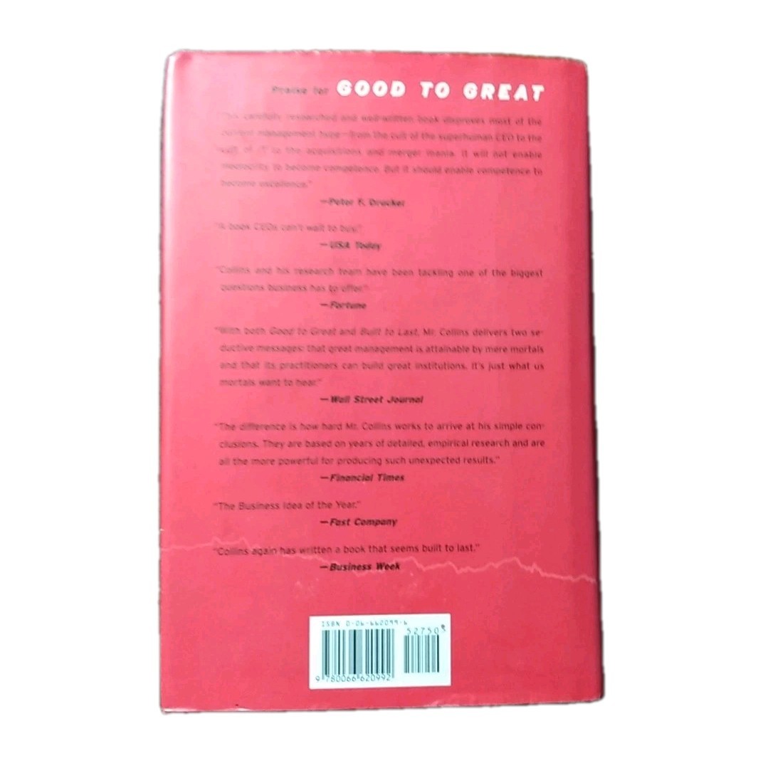 Good To Great By Jim Collins Hardcover CEO Entrepreneur Mindset Business Success