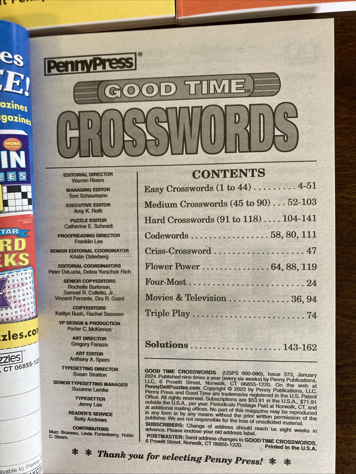 Lot of 5 Penny Press Crossword Puzzle Books Good Time ALL SOLVING LEVELS J4
