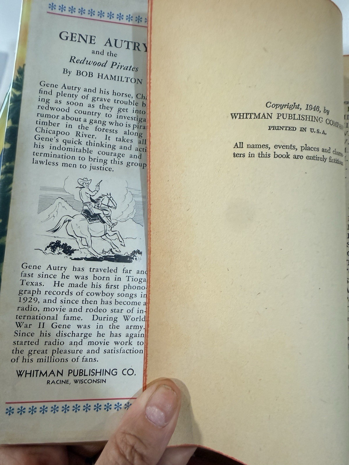 Lot of 5 Vintage Gene Autry Whitman Hardcovers Western Books 1944 A+++
