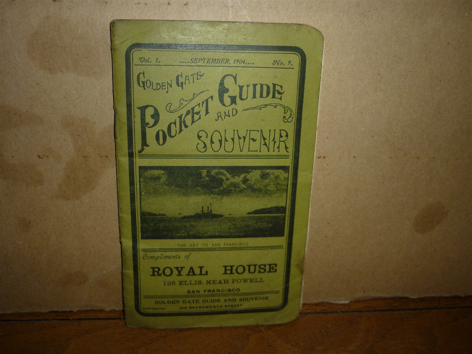 Golden Gate Pocket Guide and Souvenir. V1, no 9. Sept 1904. San Francisco. VG.