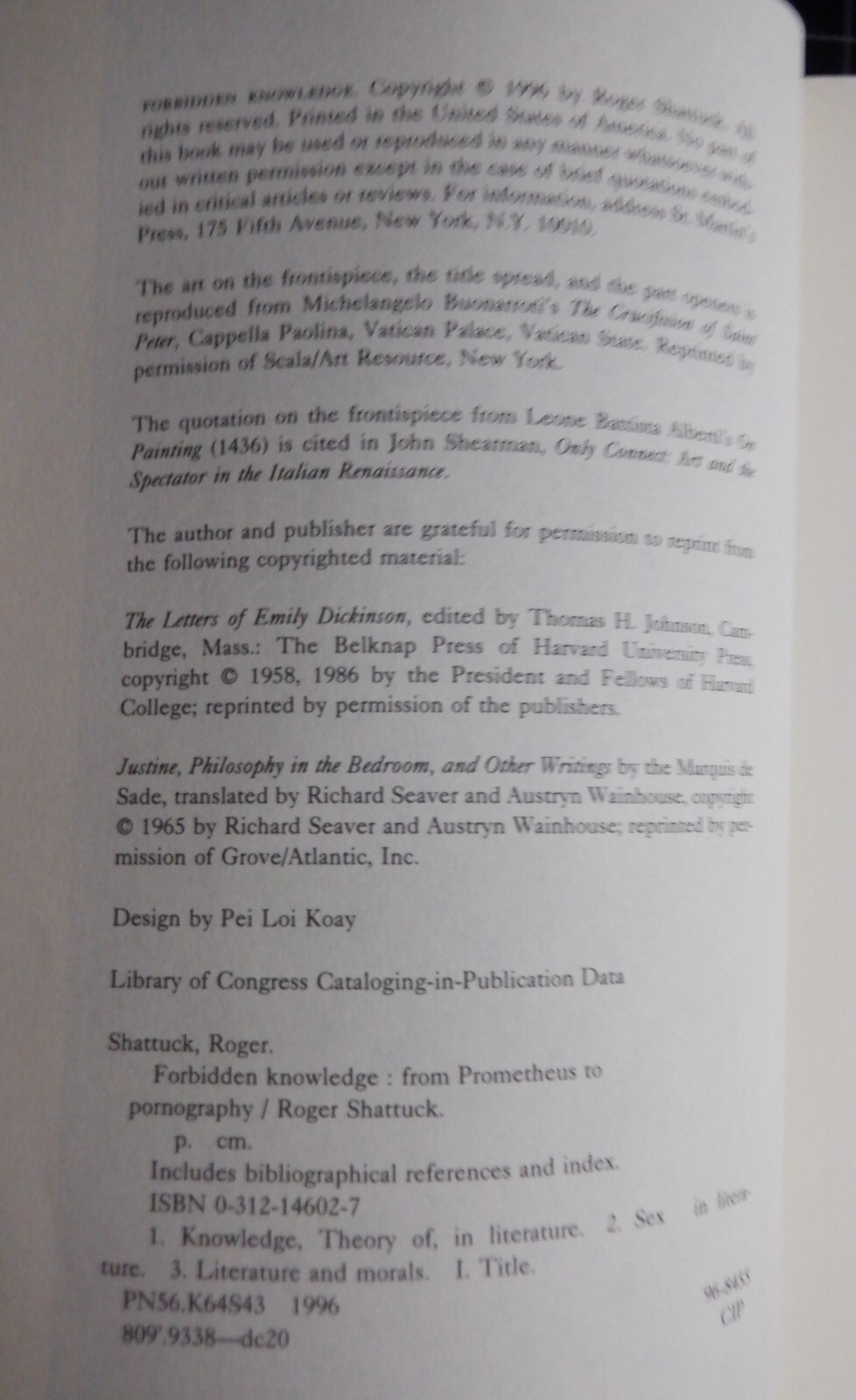 Forbidden Knowledge Roger Shattuck