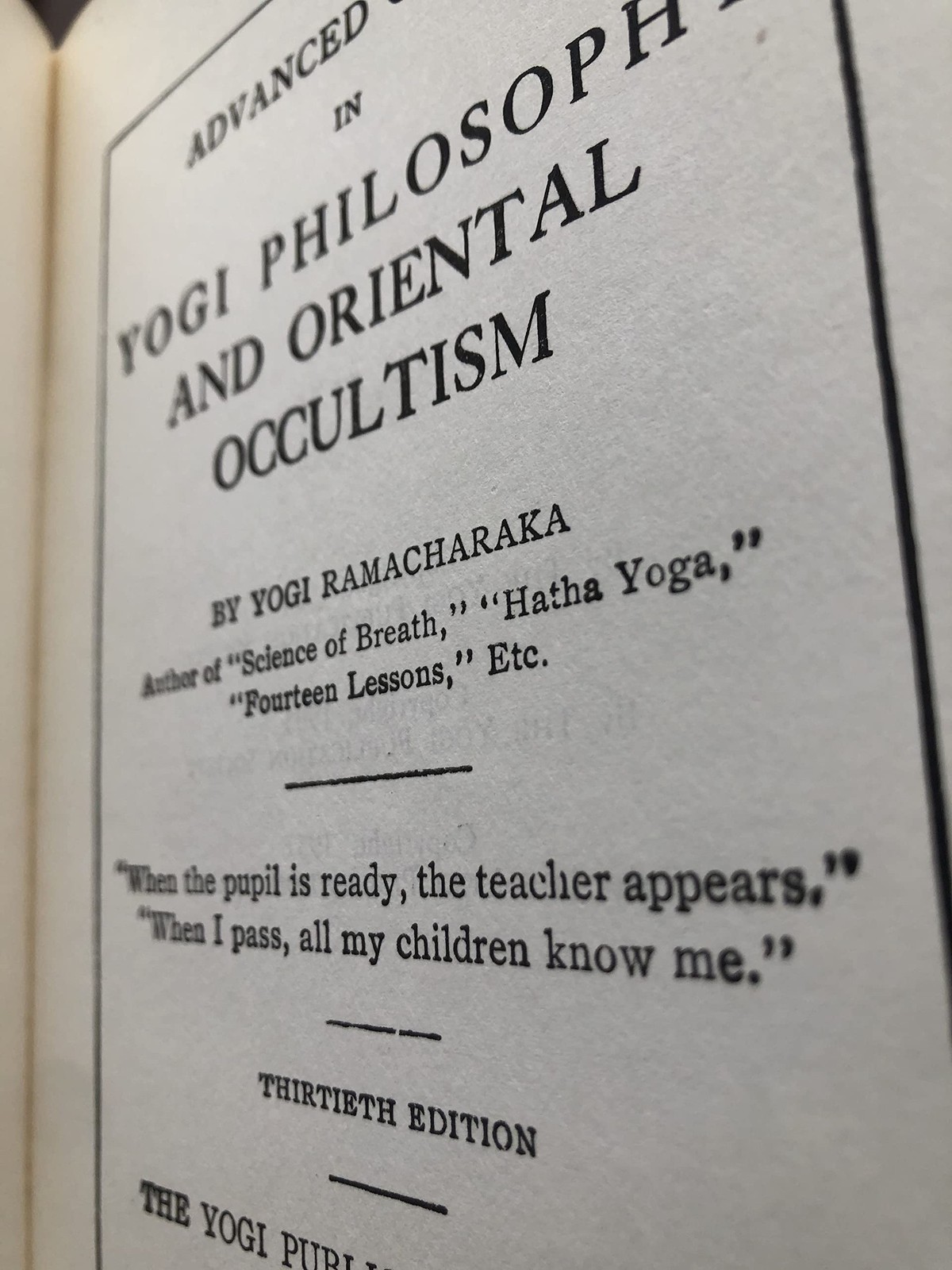 Advanced Course in Yogi Philosophy and Oriental Occultism