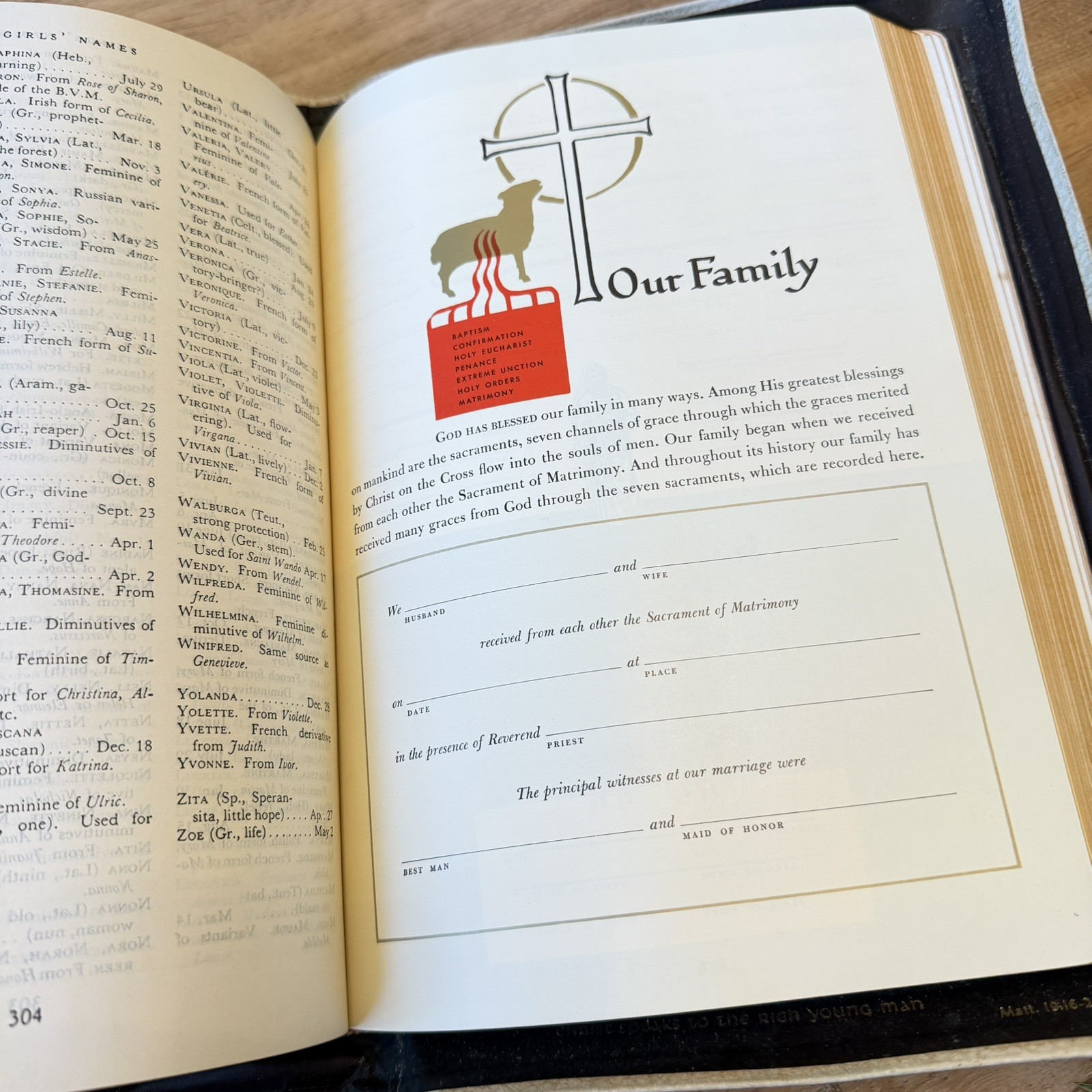1960 Holy Angels Edition Catholic Holy Bible White Illustrated Vintage Antique