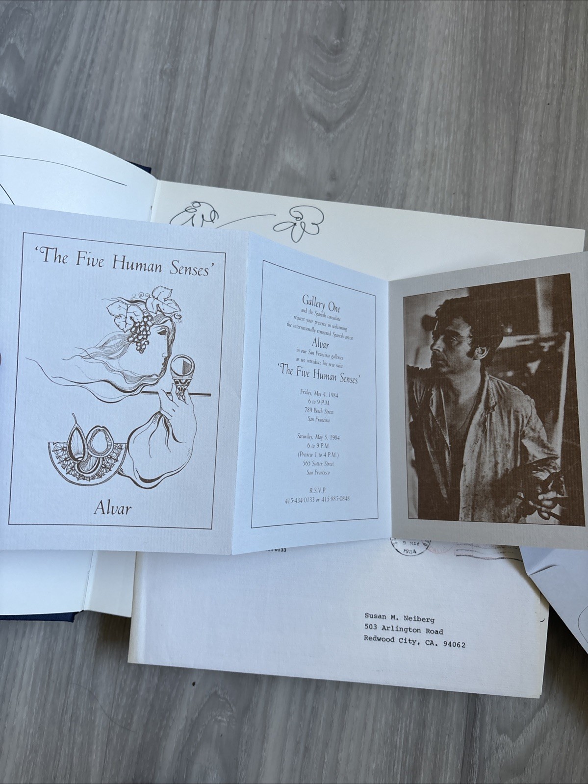 “ALVAR” Sunol 1982 Illustrated Hardcover w/ ARTWORK SIGNED + 2 Envelopes
