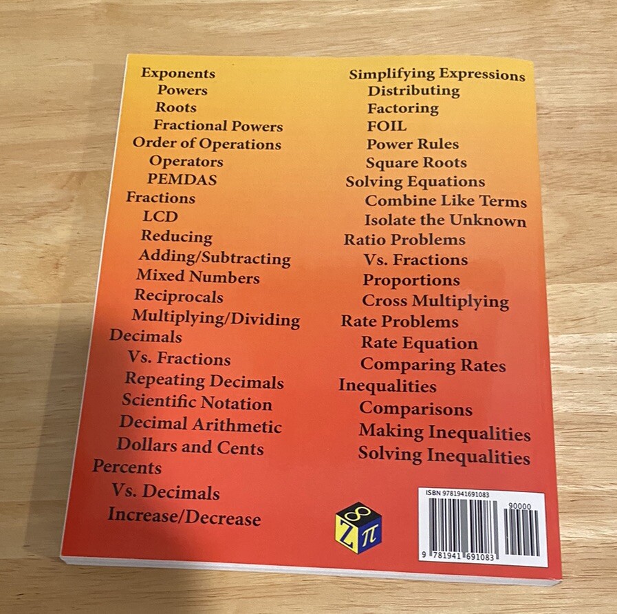 NEW Clean No Writing Essential Pre Algebra Skills Workbook C McMullen Homeschool