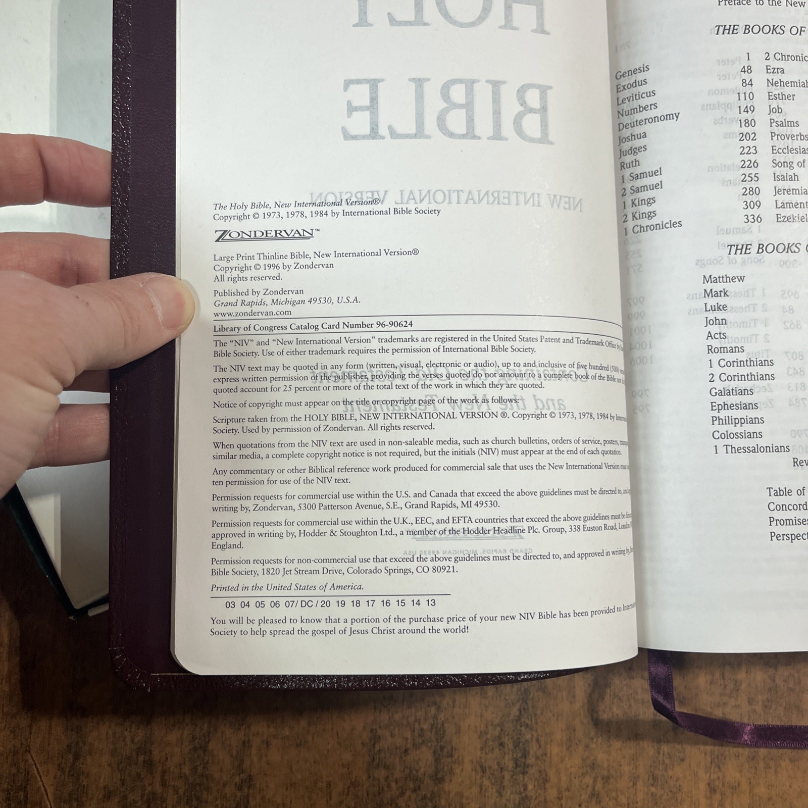 NIV 1984 Large Print Thinline Bible – Burgundy Bonded Leather OOP 84 USA Printed