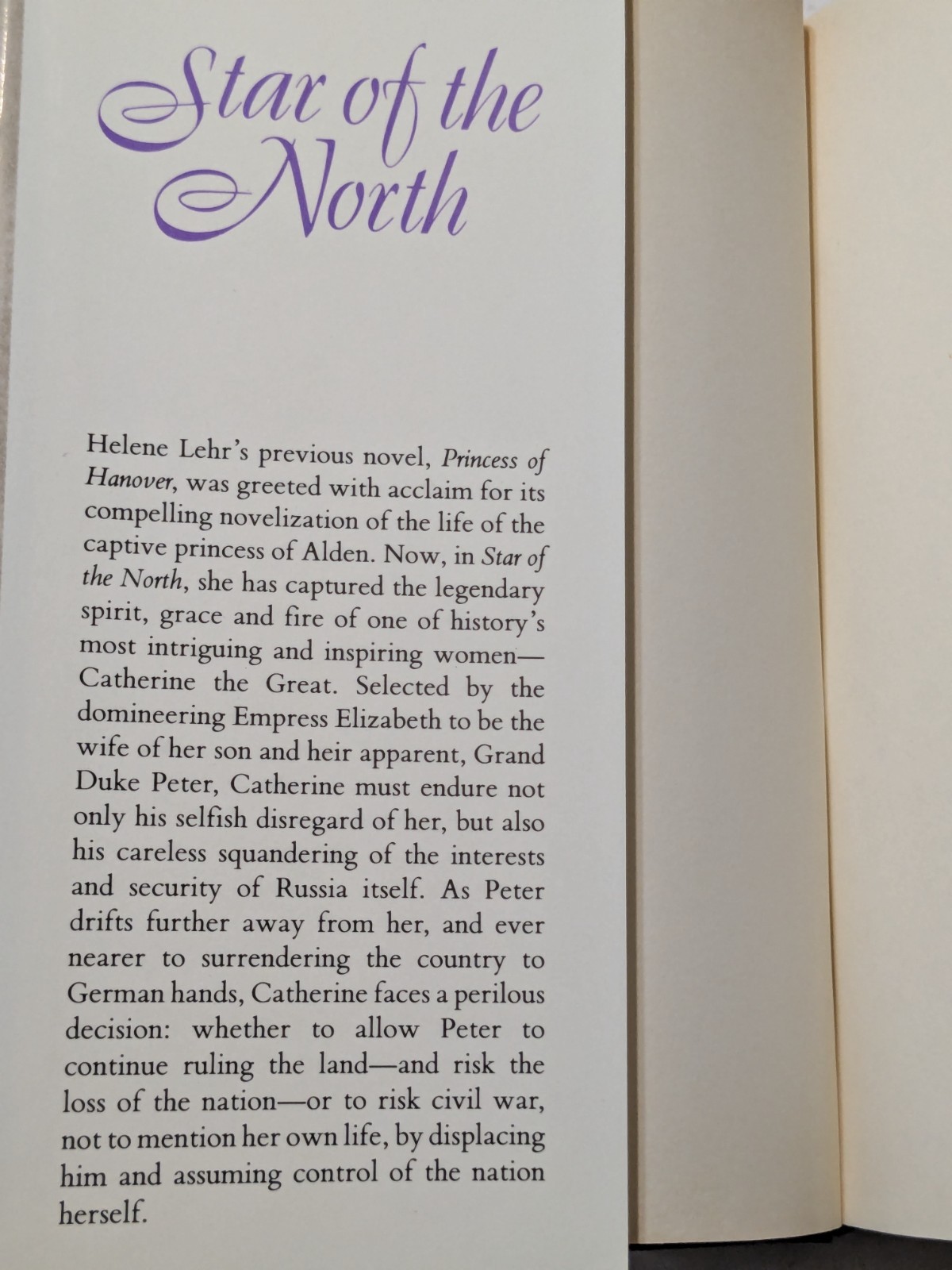Star of the North by Helene Lehr – First Edition – Like New – HC/DJ – $19.99